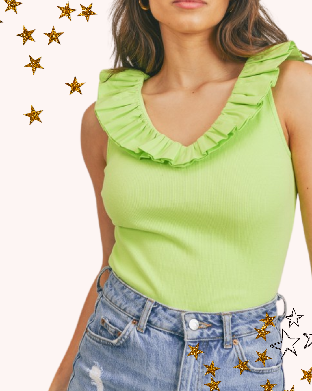 Too Cute in Chartreuse Top
