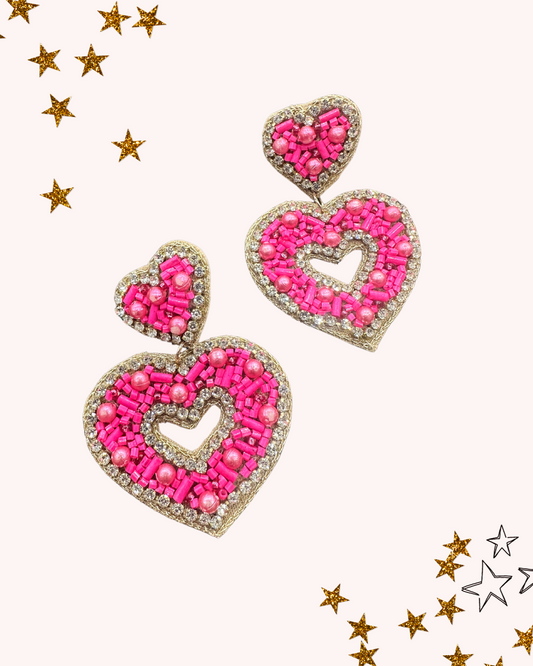 Perfectly Pink Heart Drop Earring